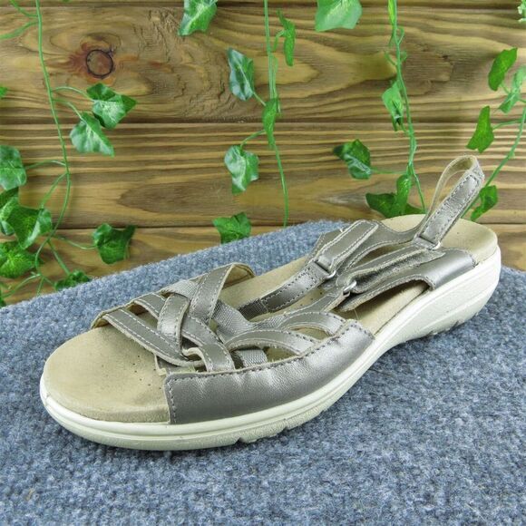 hotter Shoes - Hotter Maise Women Strappy Sandal Shoes Taupe Leather Size‎ 7 Medium